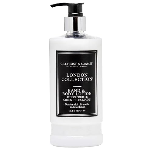 Gilchrist & Soames London Hand & Body Lotion - Natural Moisturizer with Red Tea, Soy, Grape Seed Oil, & Ginkgo - Paraben & Sulfate Free Cream