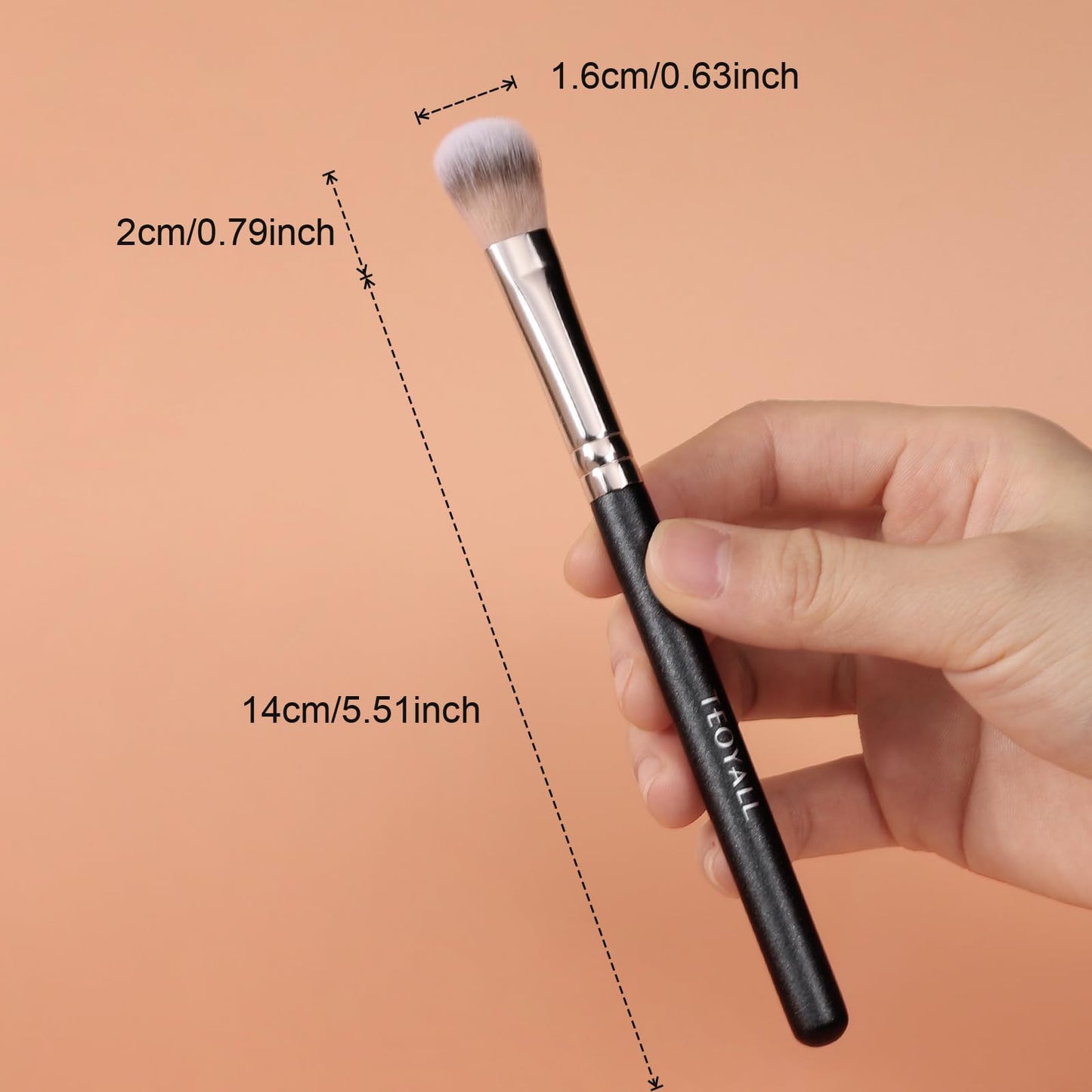 TEOYALL Highlighter Brush, Small Plush Fluflly Synthetic Bristles Tapered Under Eye Setting Brush for Bronzer Cheek with Loose Powder Beauty and Personal Care TEOYALL