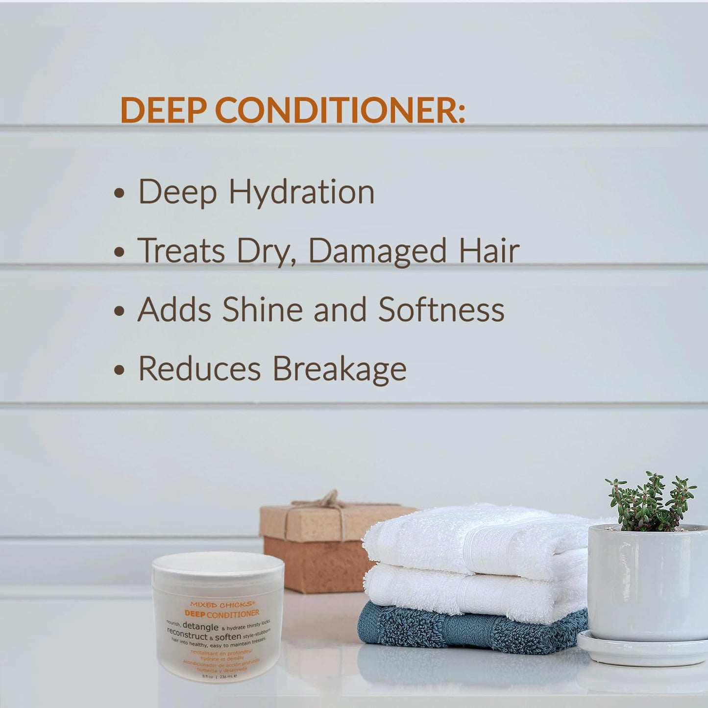 Mixed Chicks Quad Pack - Shampoo 10 fl. oz., Deep Conditioner, 8.0 fl. oz., Leave-In Conditioner, 10 fl. oz., Hair Silk, 1.7 fl. oz