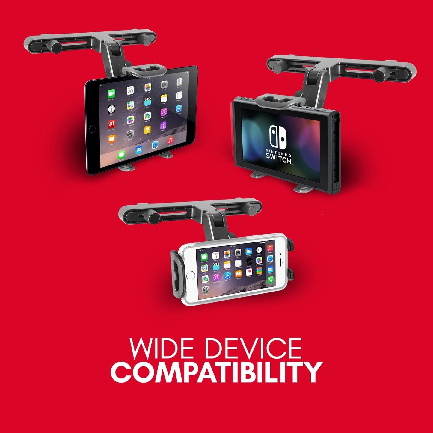 Macally Tablet Holder for Car Headrest | iPad Backseat Mount for Kids | Fits 4.7-11" Devices | Perfect for Long Car Trips