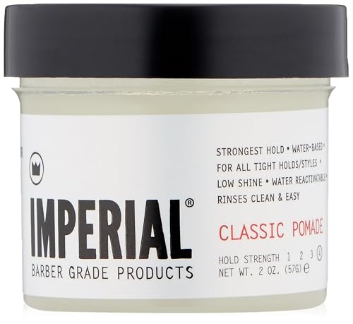 Imperial Barber Grade Products | Classic Pomade, 2 oz | TSA Approved | Travel Sized | Strong Hold | Low Shine | Water-Based | Easy to Wash Out |