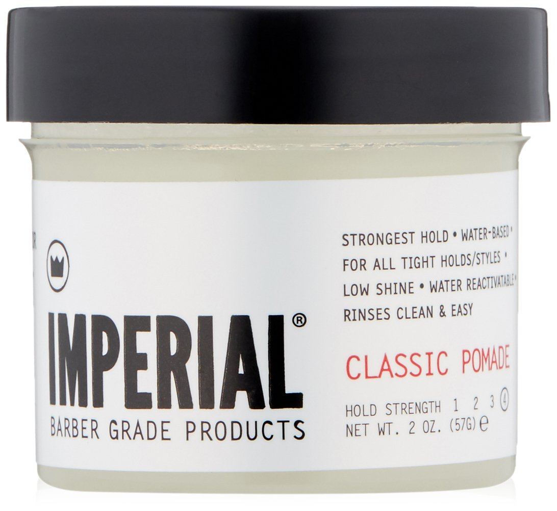 Imperial Barber Grade Products | Classic Pomade, 2 oz | TSA Approved | Travel Sized | Strong Hold | Low Shine | Water-Based | Easy to Wash Out |