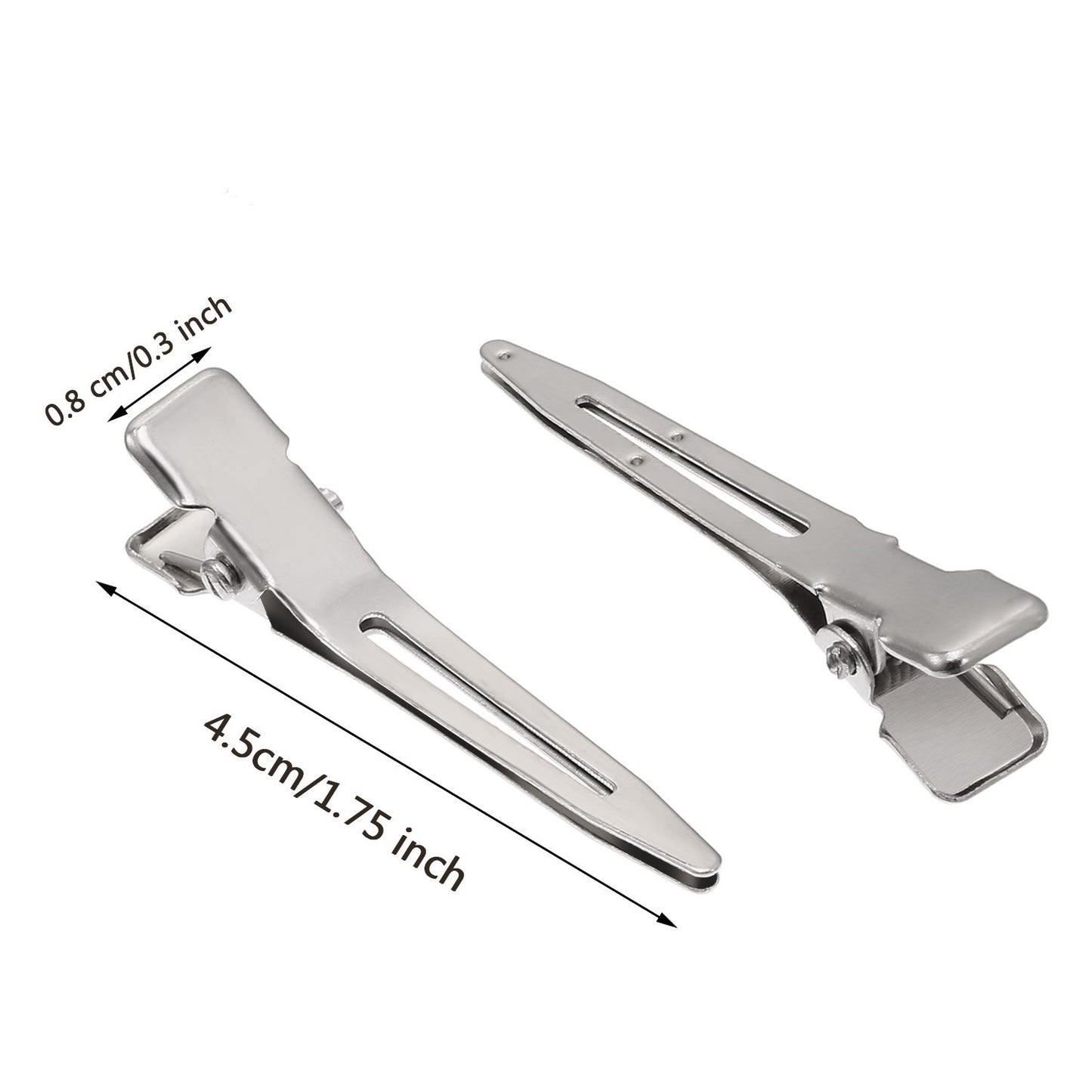 Hicarer 1.75 Inches Single Prong Hair Clips, 50 Pack - Durable Metal Alligator Clips for Dreads Lock Clips, Hair Extensions, Pin Curls, Hair Pins