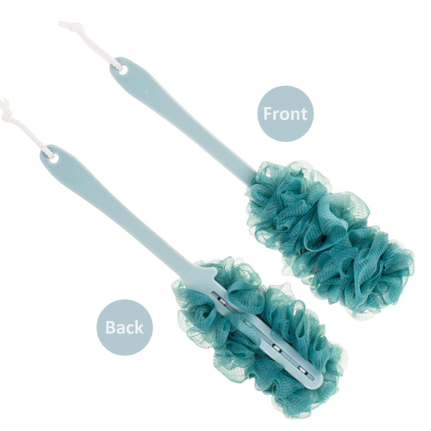 Arswin Back Scrubber for Shower, Loofah Long Handle Bath Body Brush, Soft Nylon Mesh Sponge On a Stick for Shower Men Women Kids Elderly, Exfoliating