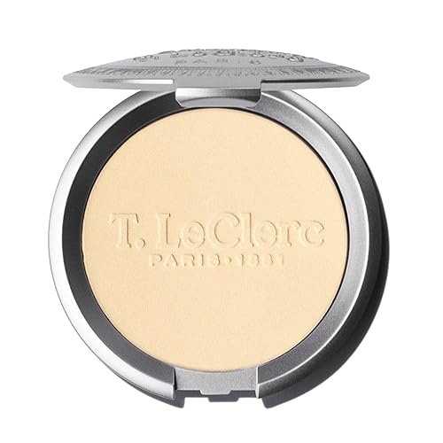 T. Leclerc Compact Pressed Powder - Super-Blendable Face Makeup Longwear Portable Matte Finish for Radiant Natural Medium to Full Coverage Airbrushing