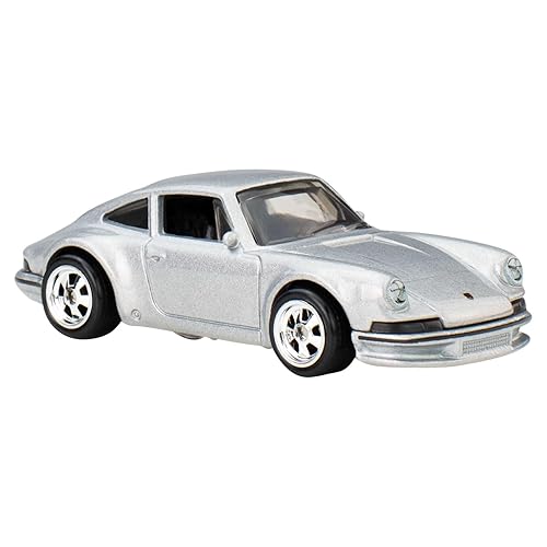 Hot Wheels Silver '71 Porsche 911 Pop Culture Top Gun Movie Series 1:64 Scale Collectible Die Cast Metal Toy Car Models with Rubber Real Riders
