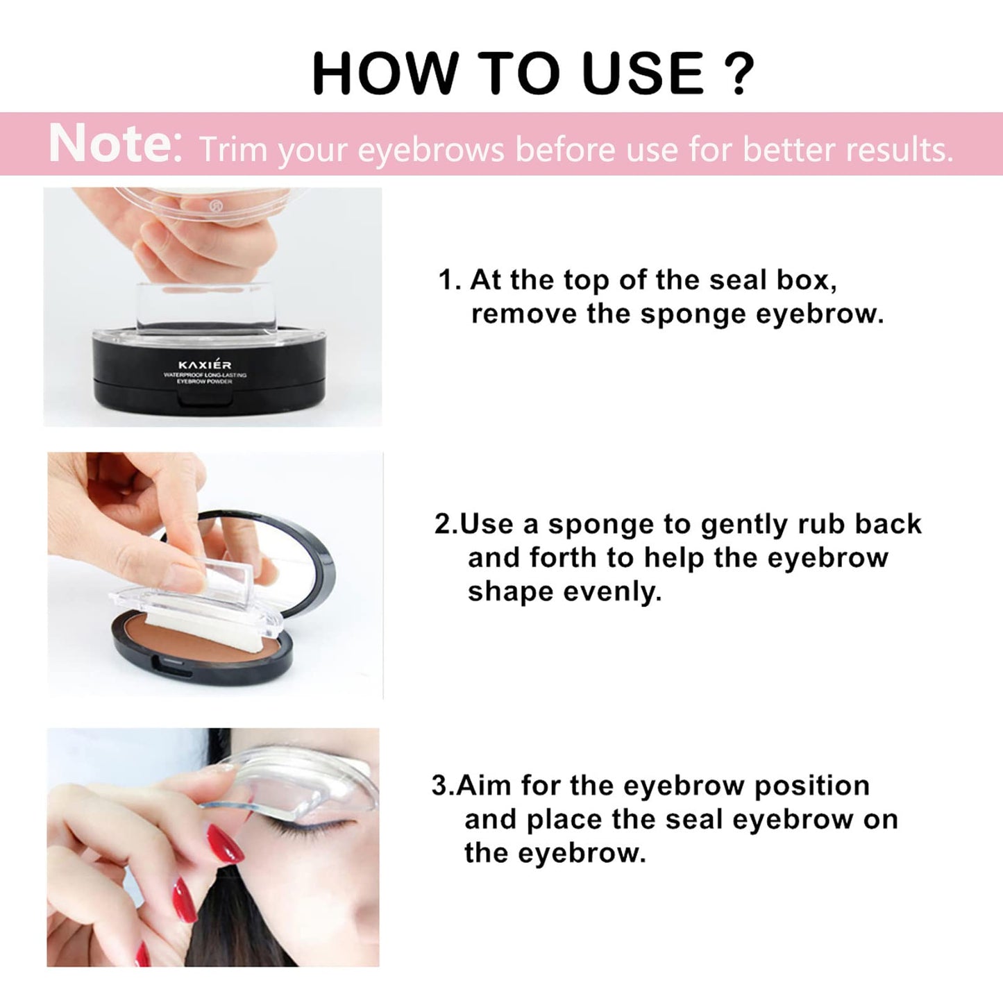 Moakxer Eyebrow Powder,Waterproof Eyebrow Stamp Powder Seal Perfect Nature Eye Brow Powder Tinting Coloring Kit Delicate Shape (301# Light Brown) Beauty and Personal Care Moakxer