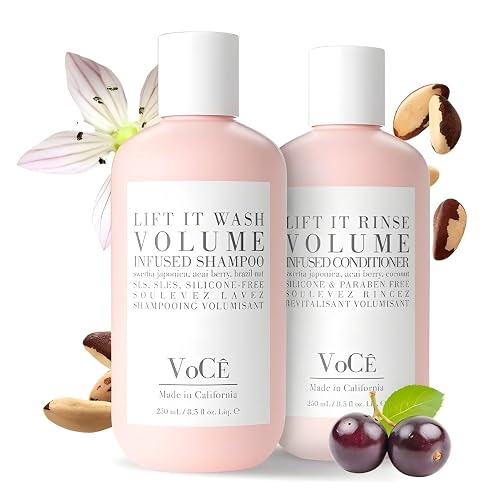 VoCÊ Haircare Volume Shampoo & Conditioner Bundle | Lift it Wash & Rinse Duo for Fine to Medium Hair, Volumizing with Swertia Japonica, Brazil Nut Oil