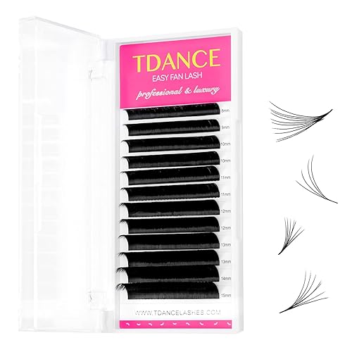 TDANCE Easy Fan Lash Extension Rapid Blooming Volume Eyelash Extensions C CC D DD J B L Curl 0.03-0.12mm Thickness Easy Fan Volume Lashes Self Fanning