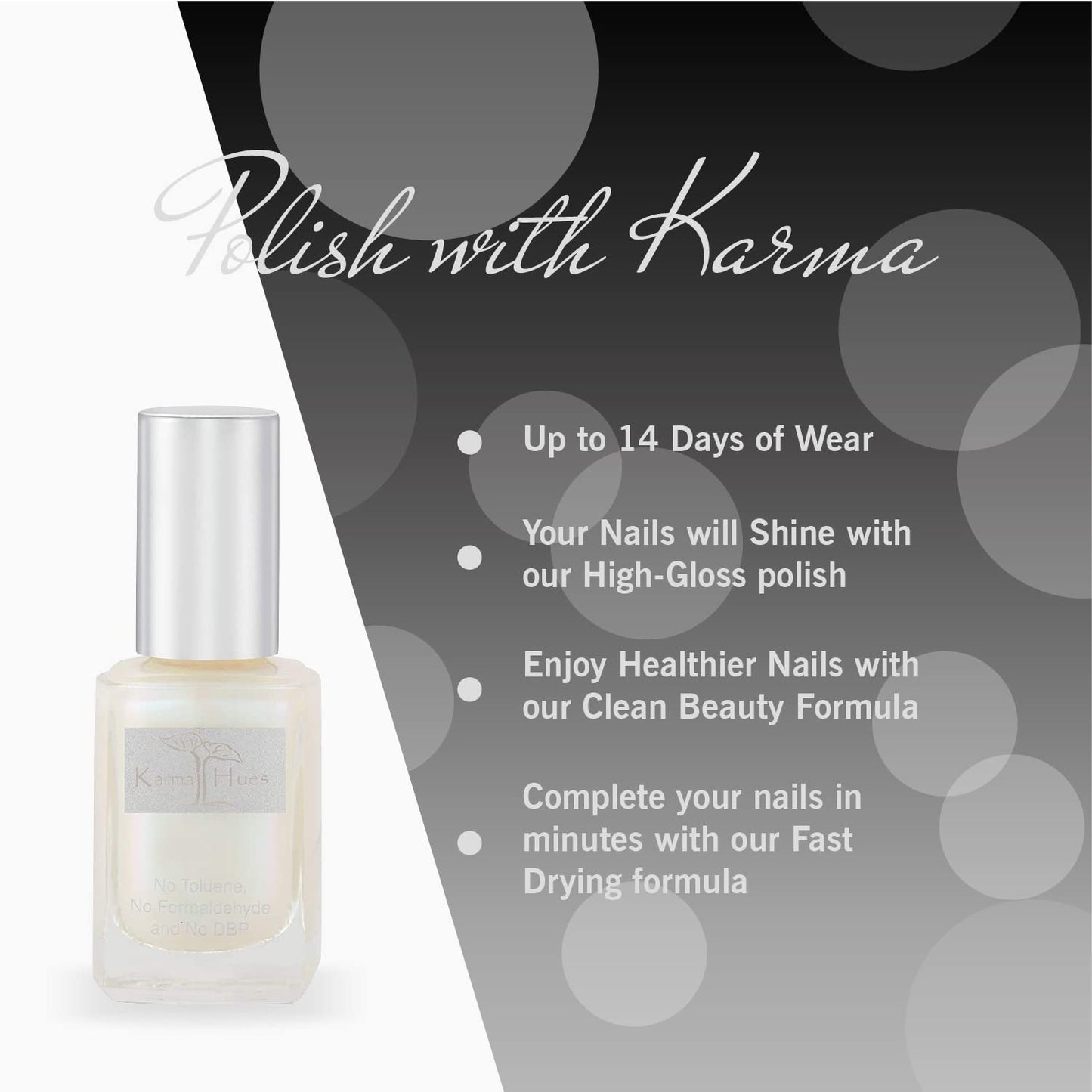 karma organic Nail Polish - Quick Dry Nail Lacquer, Non-Toxic, Vegan, and Cruelty-Free Nail Paint Art for Adults & Kids - (Iridescence, 0.43 fl oz.) Beauty & Personal Care karma organic