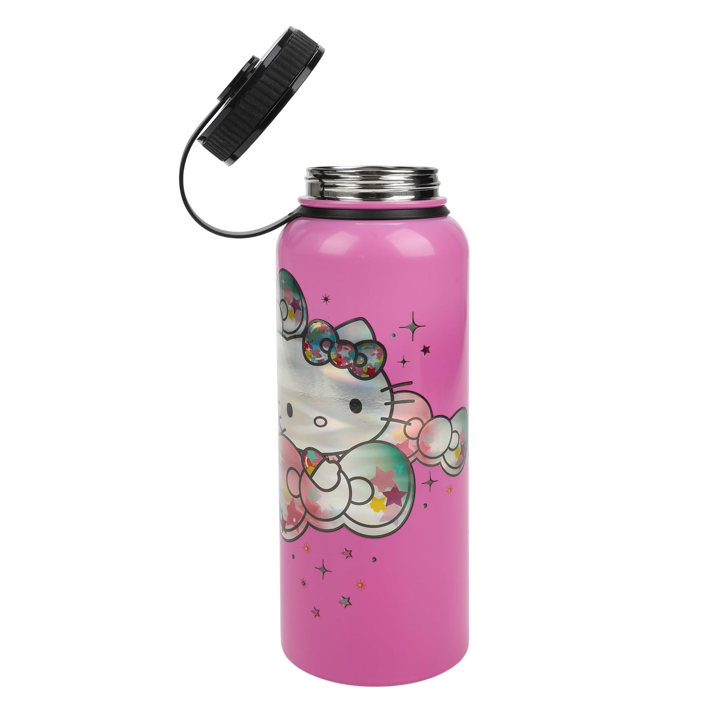 Bioworld Hello Kitty CD Collection 40 Oz Pink Stainless Steel Water Bottle