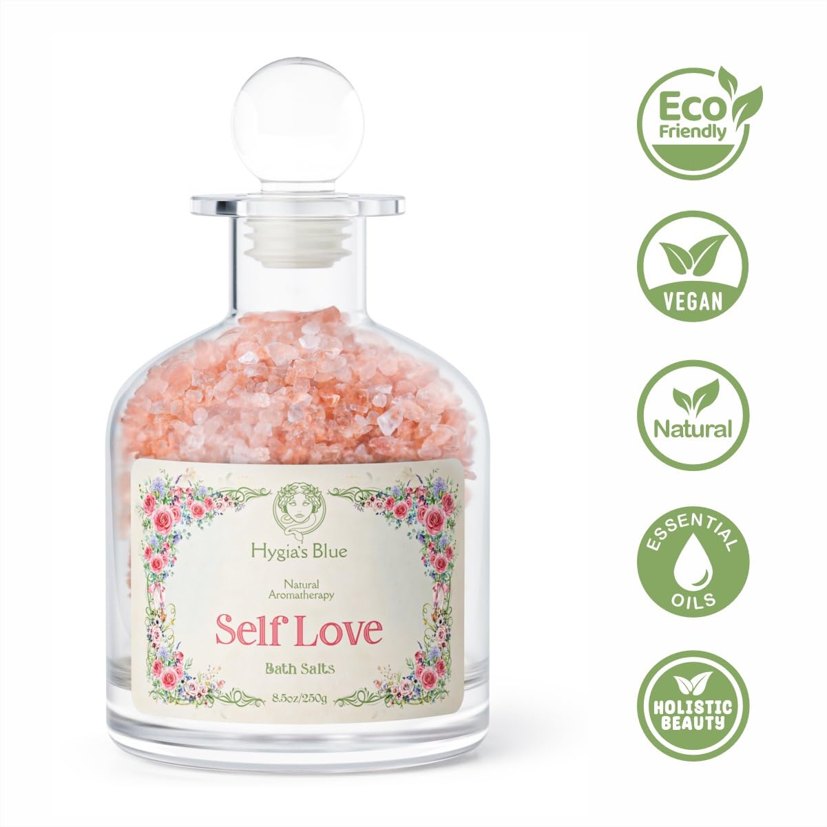 Hygia's Blue Bath Salts - Self-Love with Natural Essential Oils, Aromatherapy to Boost Self-Love & Confidence, 8 fl. oz Beauty and Personal Care Hygia's Blue