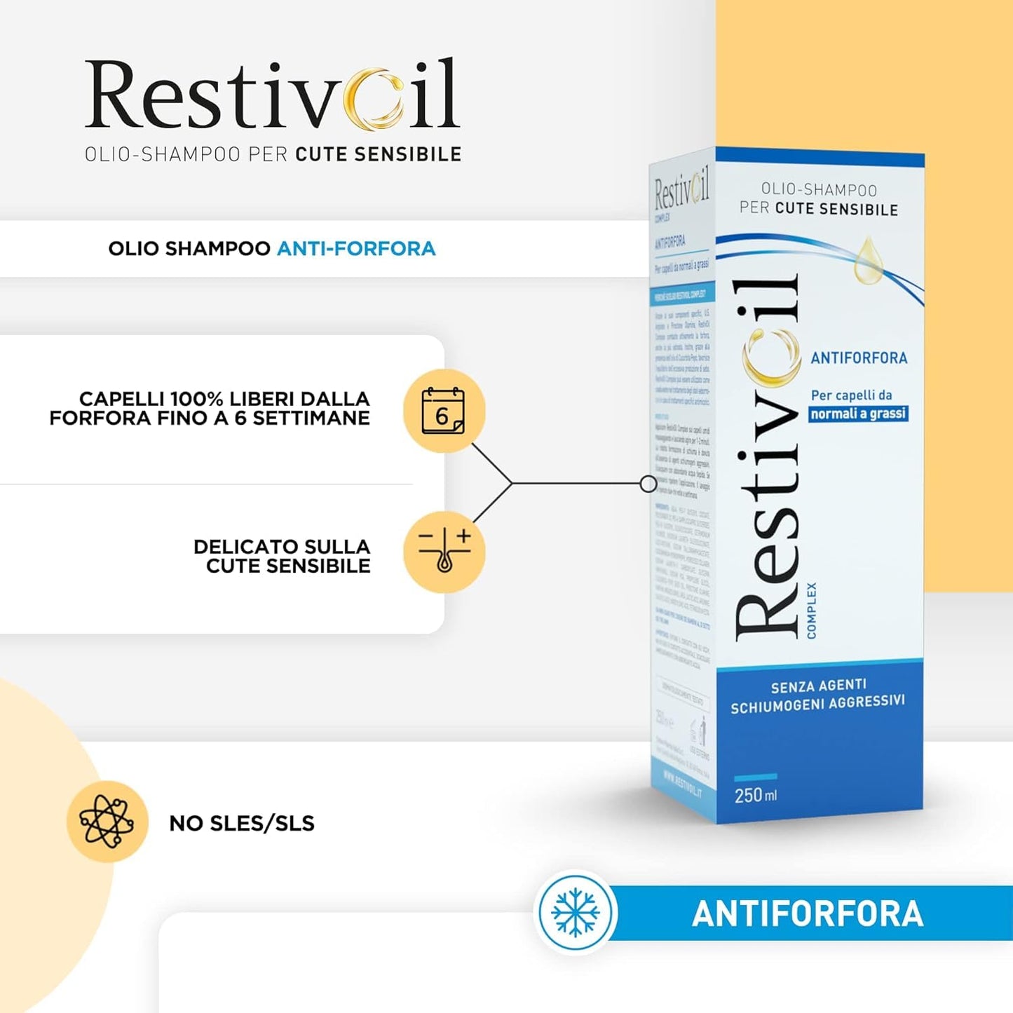 Shampoo Per Capelli Antiforfora Complex Olio Shampoo Anti Forfora 250 Ml by RestivOil