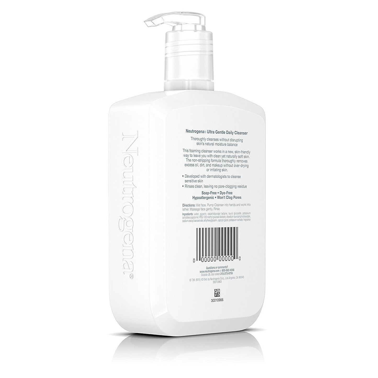 Neutrogena Ultra Gentle Daily Face Wash for Sensitive Skin, Oil-Free, Soap-Free, Hypoallergenic & Non-Comedogenic Foaming Facial Cleanser, 12 fl. oz