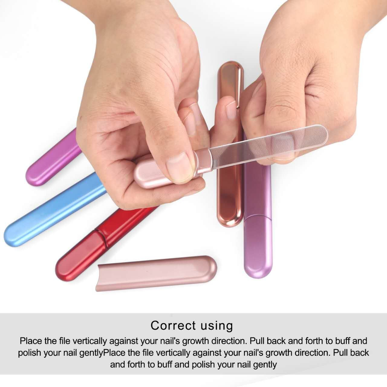 MiDenso Premium Glass Nail File with Case, Crystal Diamond Salon Best Beauty Nail Buffer for Natural and Acrylic Nails Christmas Gift for Woman