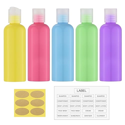 Travel Bottles for Toiletries 3.4 oz - Travel Size Containers for Shampoo Plastic - Small Empty Lotion Squeeze Bottle for Liquid TSA Approved - Leak