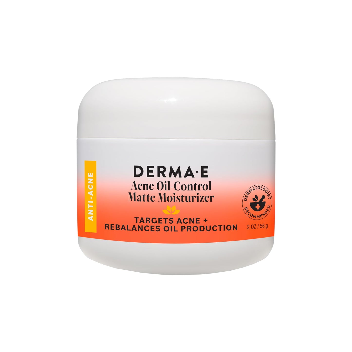 DERMA E Acne Oil Control Face Moisturizer, 2 Oz, Matte Moisturizer with Salicylic Acid, Tea Tree Oil & Aloe Vera, Face Cream Rebalances Sebum