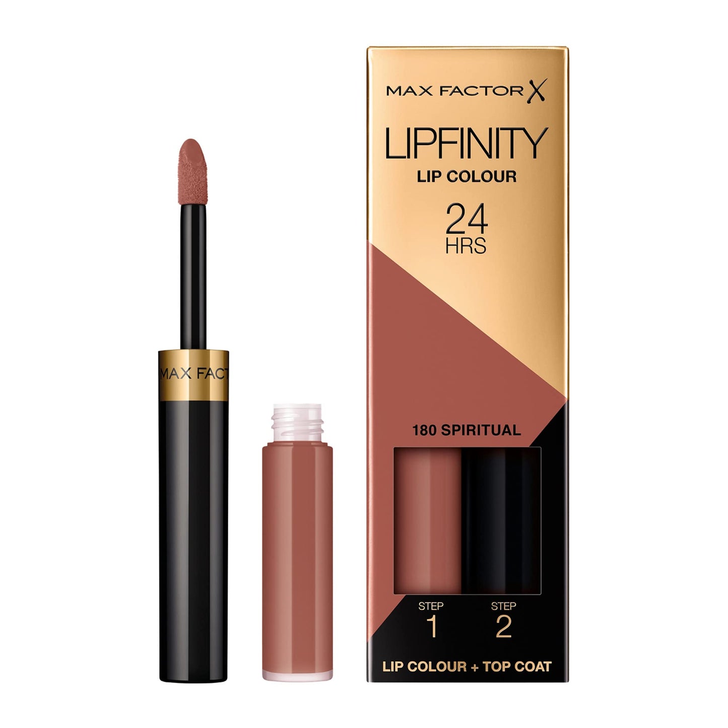 Max Factor Lipfinity Paint for Lips & Moisturizing Top Coat, Spiritual 180, 1 system