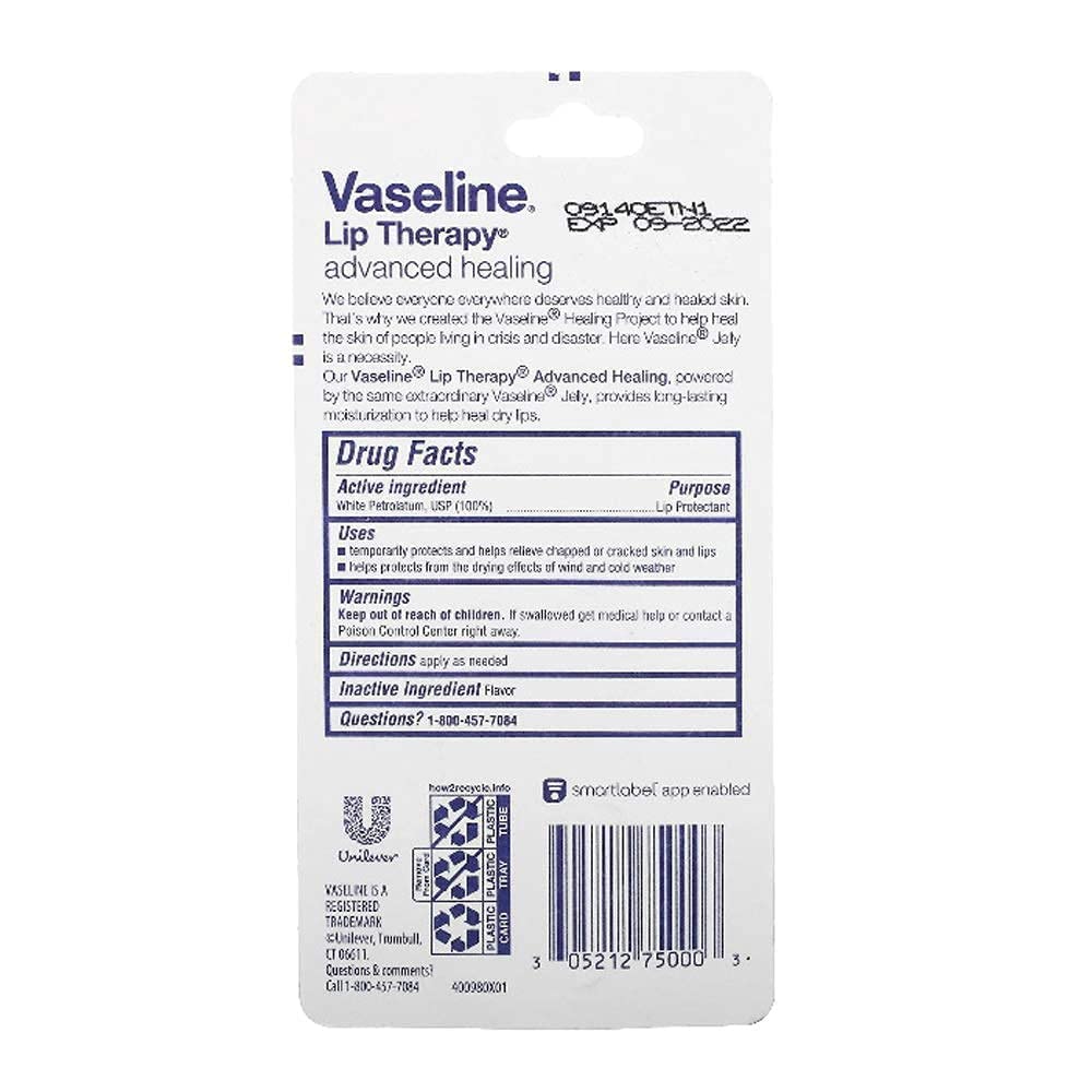 Vaseline Lip Therapy Advanced Formula 0.35 oz (Pack of 5) Beauty and Personal Care Vaseline