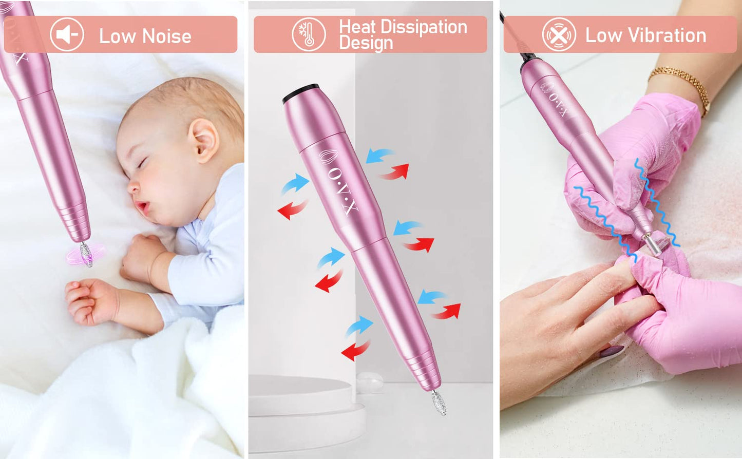 Portable Electric Nail Drill File Machine with Acrylic Nail Kit Set Professional 20000rpm Manicure Pedicure with Sanding Bands Brush for Nail Art Gel
