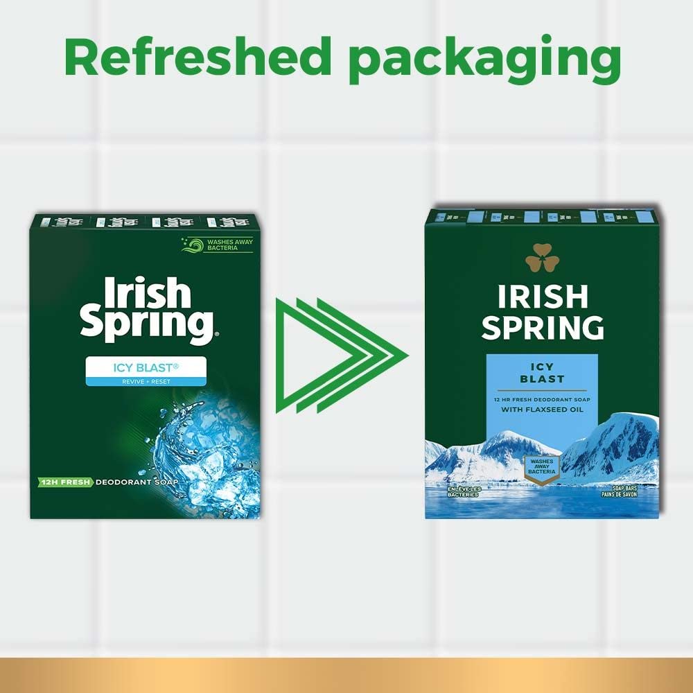 Irish Spring Bath Bar, 3 x 3.75 Oz bars, Icy Blast, 11.25 Oz Beauty & Personal Care Irish Spring