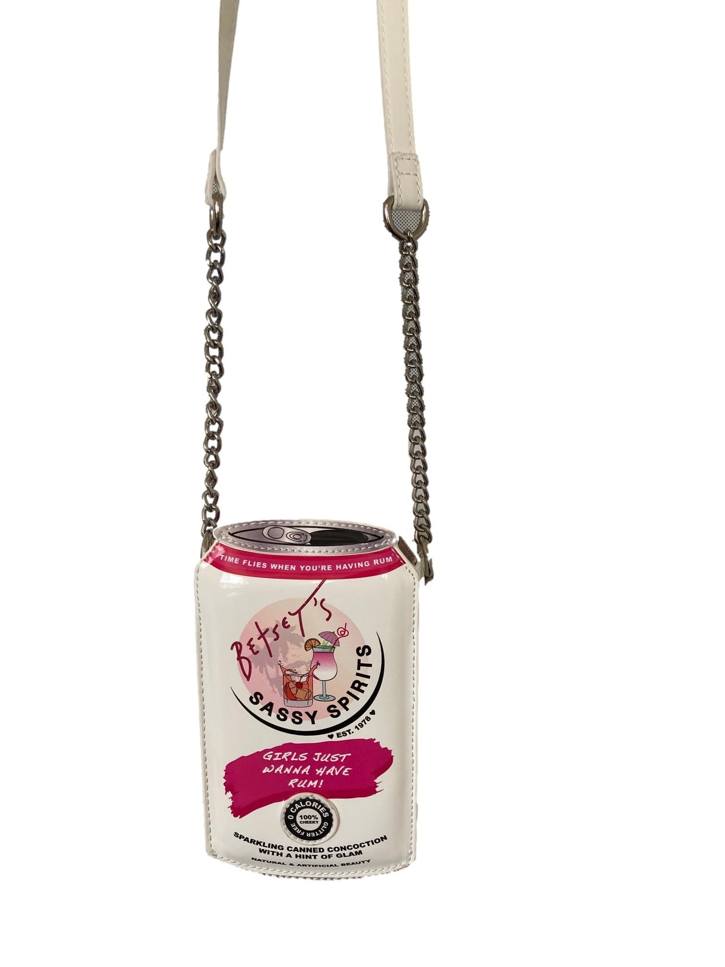 Betsey Johnson Limited Edition XO Spritz Girls Just Want To Have Fun Multi Colored Sparkling Can Of Spritzer With A Hint Of Glam Faux Leather…
