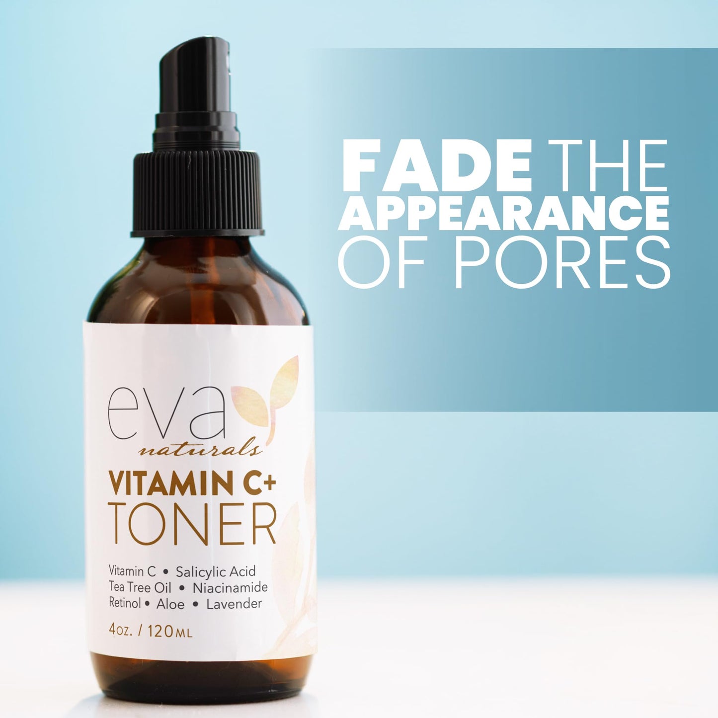 Eva Naturals Vitamin C Facial Toner - Hydrating, Pore Minimizer Face Toner for Men and Women with Witch Hazel & Rose Water, Nourishes Skin Through