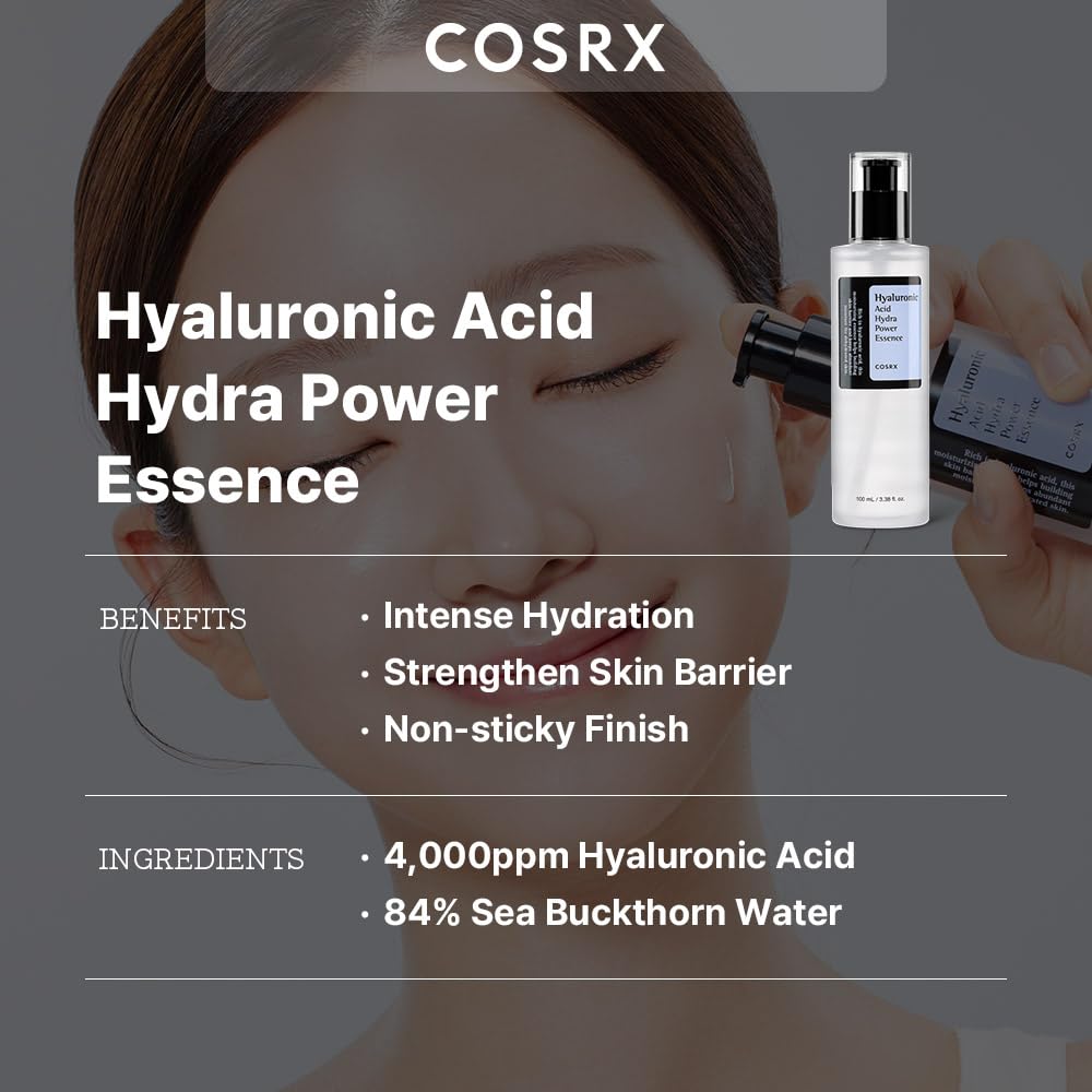 COSRX Hyaluronic Acid Toner, 3.38 fl.oz / 100ml, For Dry Skin, Lightweight Daily Essence, Day and Night, Korean Skin Care, Animal Testing Free