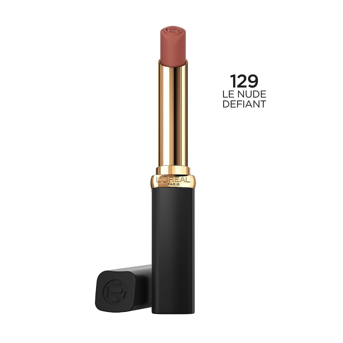 L'Oreal Paris Colour Riche Intense Volume Matte Lipstick, Lip Makeup Infused with Hyaluronic Acid for up to 16HR Wear, Le Nude Defiant, 0.06 Oz