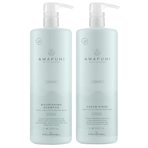 Awapuhi Wild Ginger Paul Mitchell Repair Liter Duo Set, Shampoo + Conditioner, For Dry, Damaged Hair