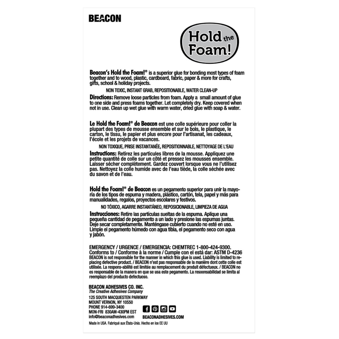 Beacon Hold The Foam Glue 2oz