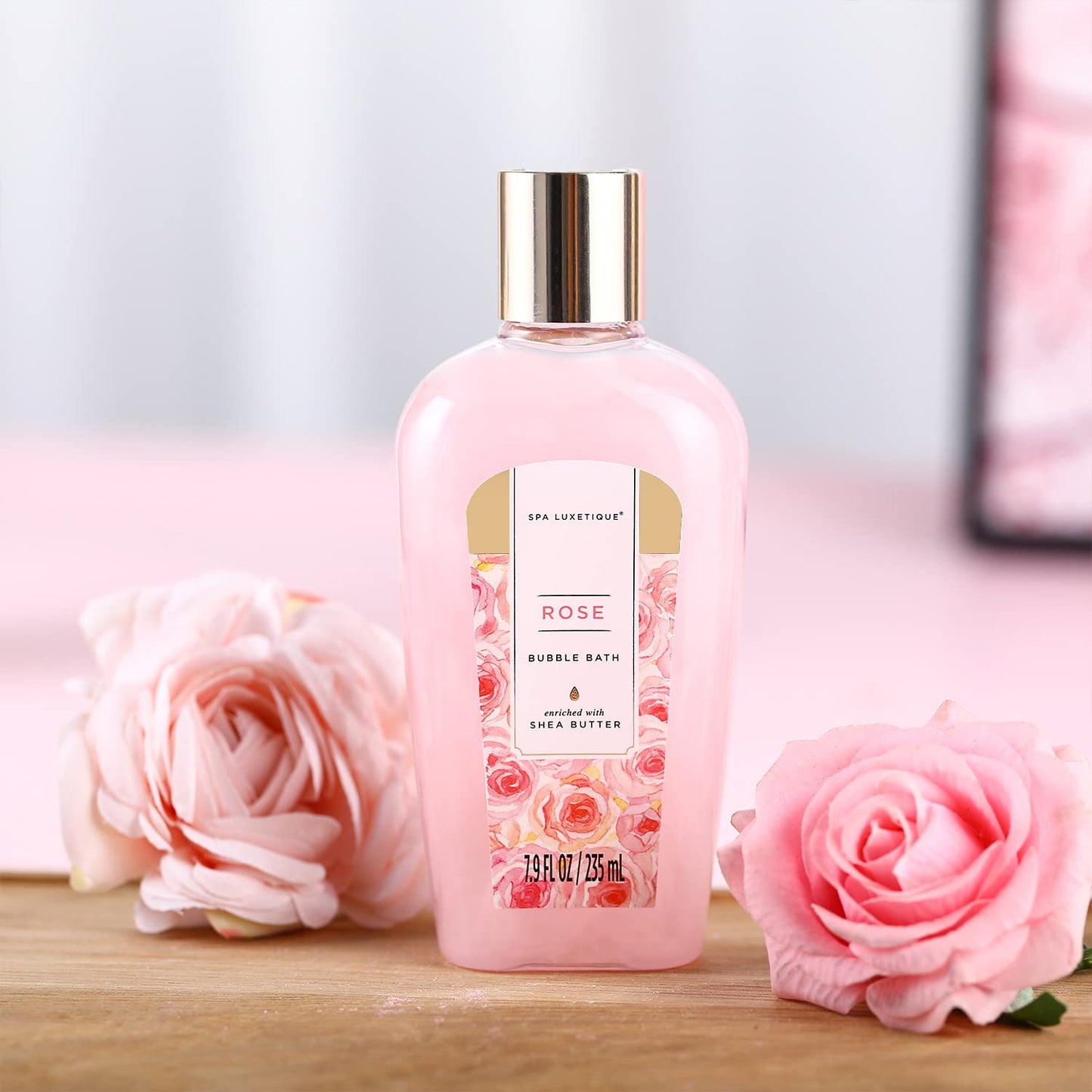spa luxetique Gift Set For Women, Bath Sets for Women Gift, 8 Pcs Rose Spa Basket Includes Bubble Bath, Shower Gel, Body Lotion, Mom Birthday Gifts