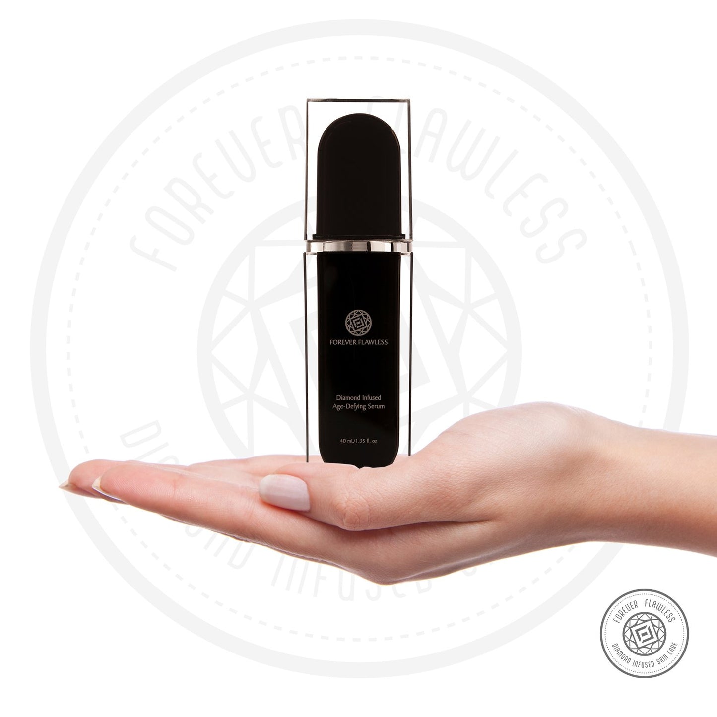 Forever Flawless Black Diamond Infused Age Defying Serum Designed for Anti Wrinkle, Anti Aging, Gentle Exfoliating for Women, Young Again Facial