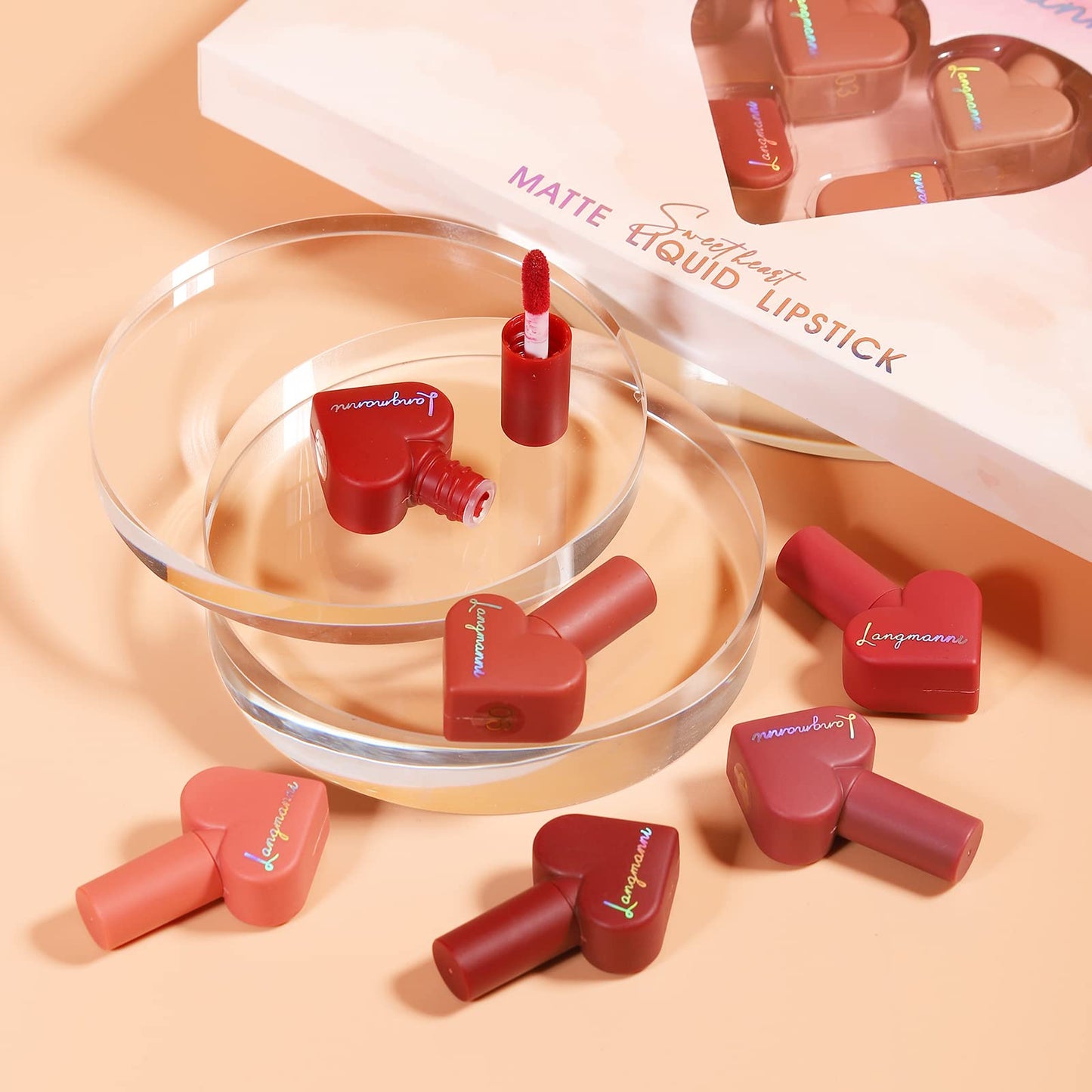 12 Colors Sweet Heart Velvet Matte Liquid Waterproof Long-Lasting Lipstick Set