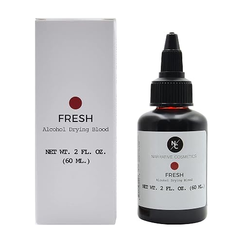 Narrative Cosmetics Alcohol Drying Blood - 2 fl oz | Dries to Touch, Keeps Wet Glossy Look | Won't Transfer or Smudge | SFX Wounds, Scabs, Gore |