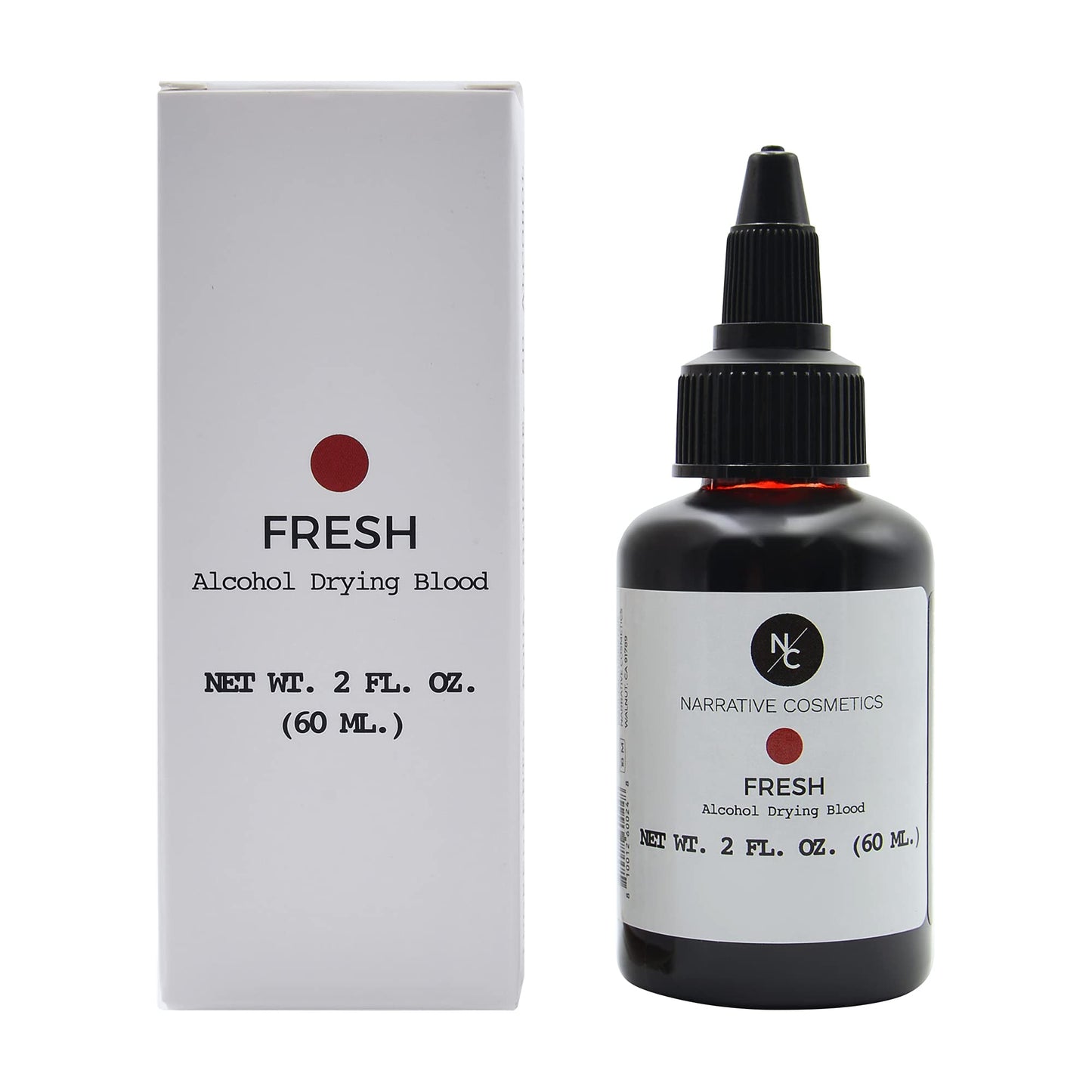 Narrative Cosmetics Alcohol Drying Blood - 2 fl oz | Dries to Touch, Keeps Wet Glossy Look | Won't Transfer or Smudge | SFX Wounds, Scabs, Gore |