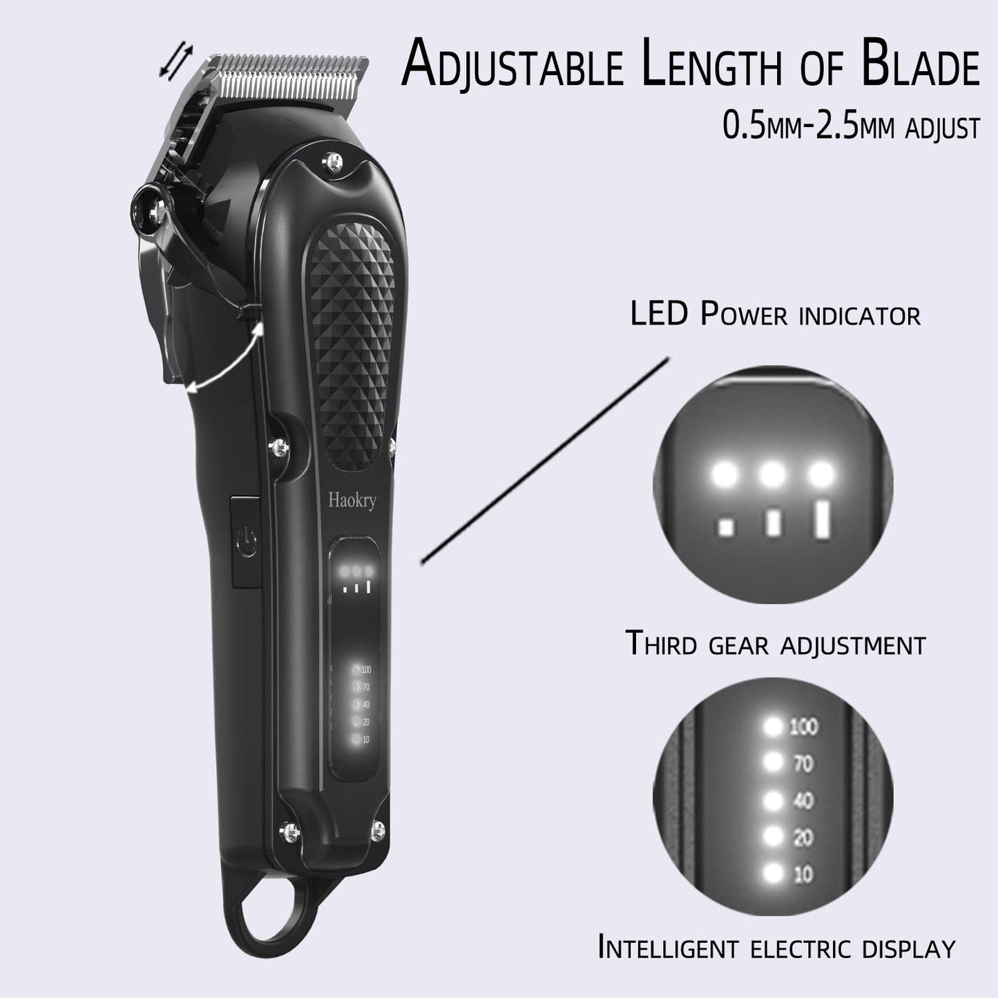 Haokry Hair Clippers for Men Professional - Cordless&Corded Barber Clippers for Hair Cutting & Grooming Rechargeable Beard Trimmer Beauty and Personal Care Haokry