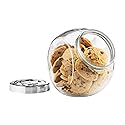 Bormioli Rocco Pandora Glass Candy Jar 75½-Ounce Cookie Jar with Plastic Airtight Seal Lid 2-Way Display, Bulk-Food Storage Jar for Snacks, Dry Food…