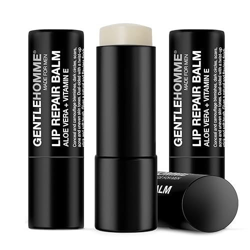 Gentlehomme - Lip Repair Balm - Men’s Lip Balm with SPF 15 - With Aloe Vera & Vitamin E - Repair & Hydrate Dry, Cracked, Chapped Lips - Long-Lasting