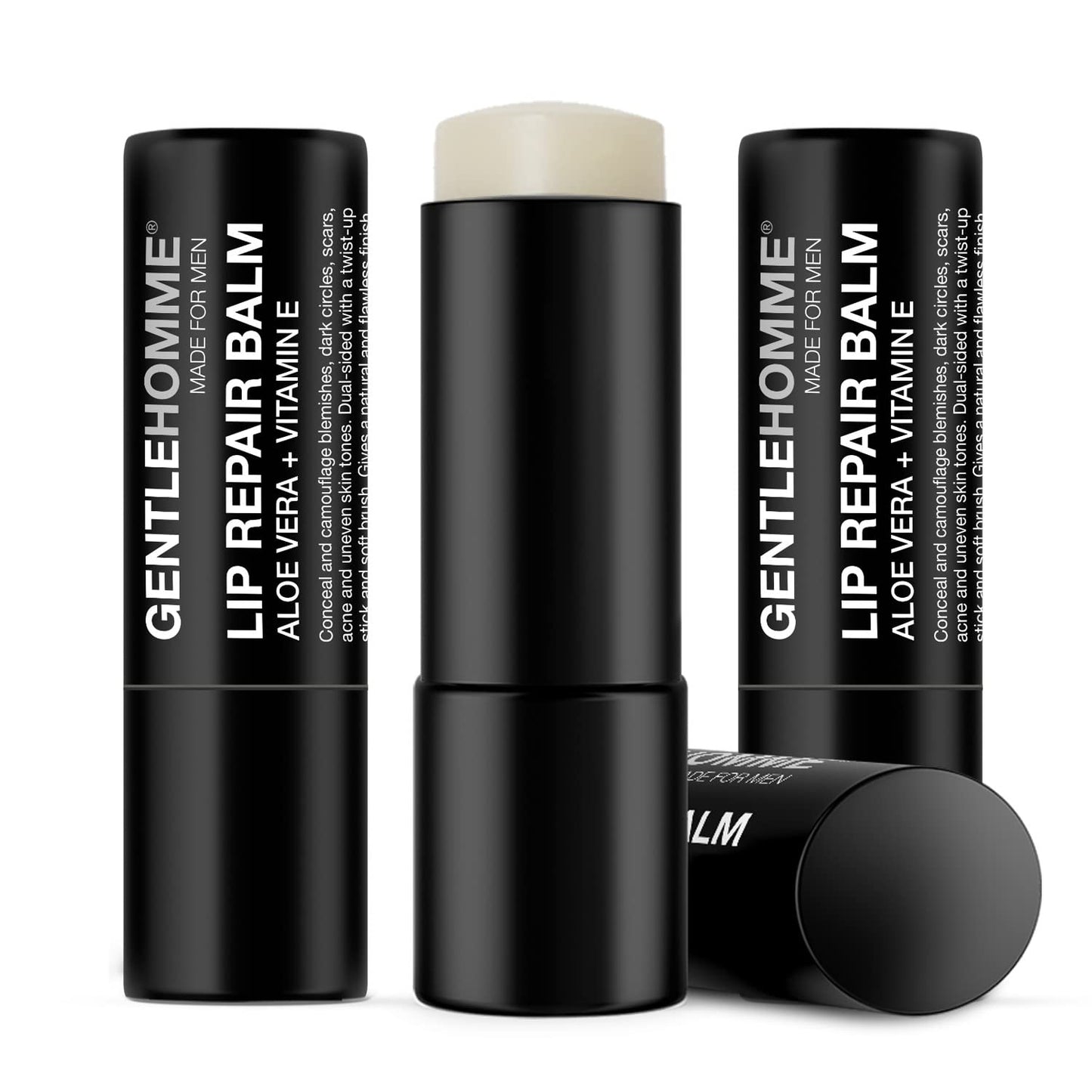 Gentlehomme - Lip Repair Balm - Men’s Lip Balm with SPF 15 - With Aloe Vera & Vitamin E - Repair & Hydrate Dry, Cracked, Chapped Lips - Long-Lasting