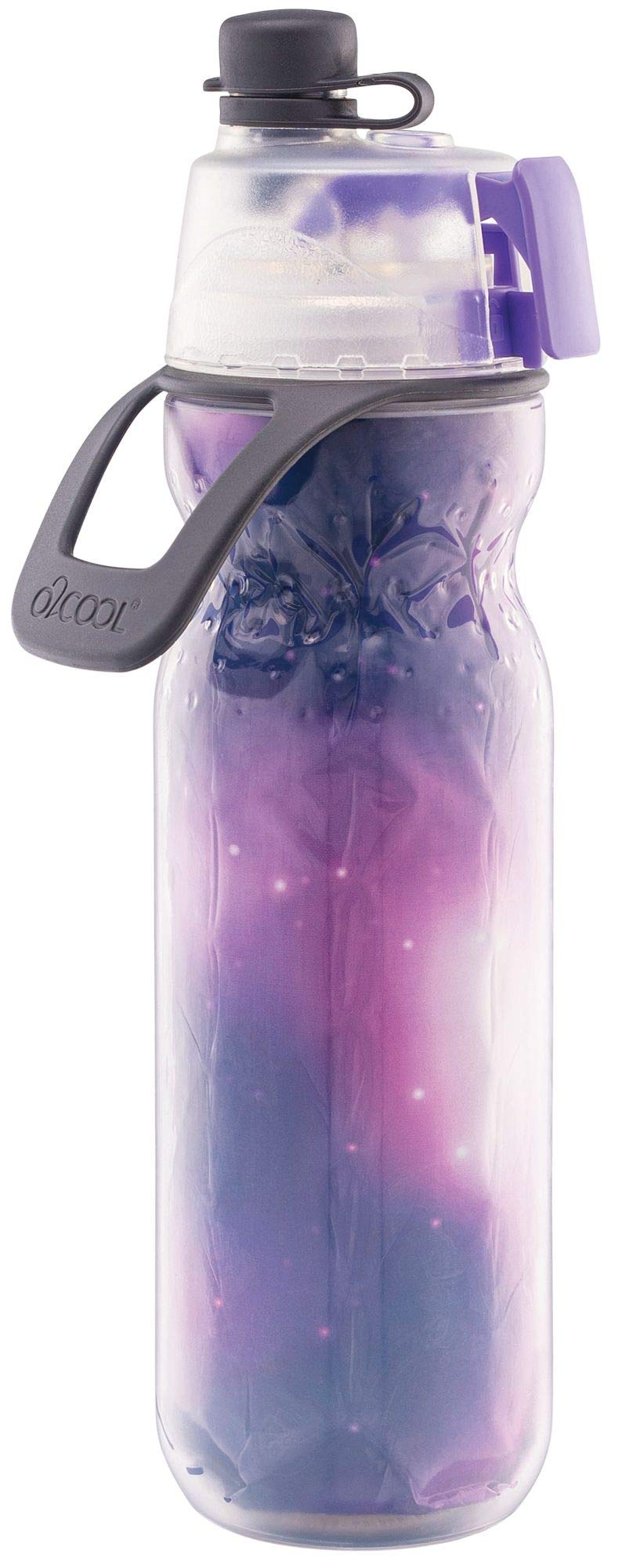 O2COOL Mist 'N Sip Misting Water Bottle 2-in-1 Mist And Sip Function With No Leak Pull Top Spout Reusable Sports Water Bottle - 20 oz (Tie