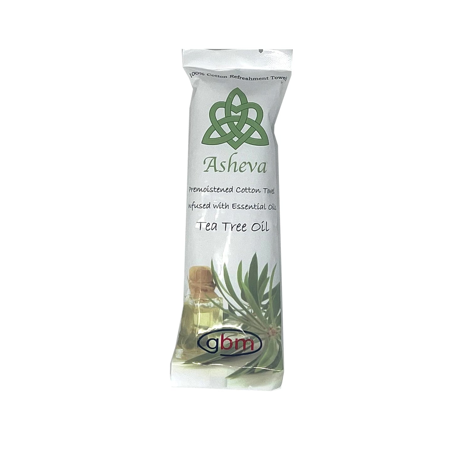 Asheva 8" x 9" Individually Wrapped Oshibori Disposable Towels - Luxurious Moist Cotton Hot/Cold Refreshment Towel - Lavender, Lemon, or Tea Tree