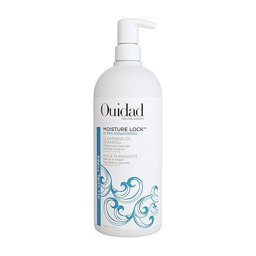 Ouidad Moisture Lock Ultra Nourishing Cleansing Oil Shampoo for Curly Hair - 33.8 fl oz, Rehydrates Dry, Damaged Curls, Color Safe Shampoo, For Women