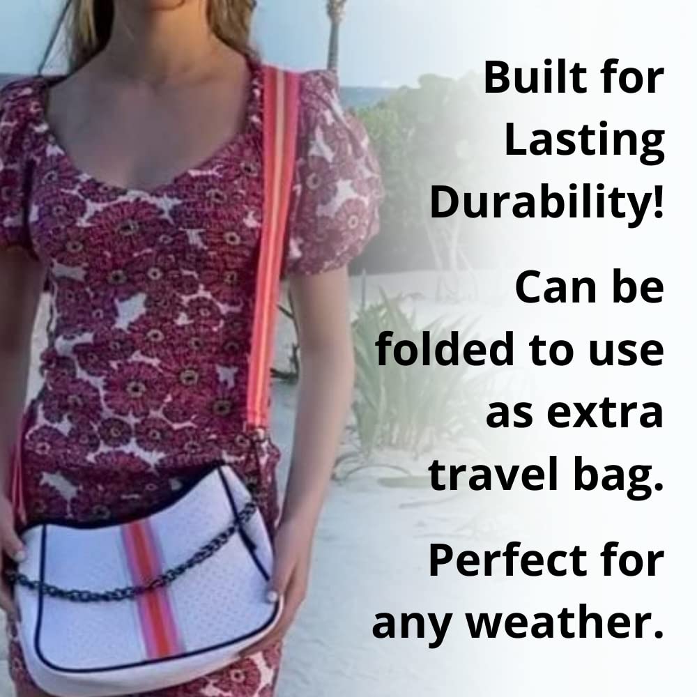 Dallas Hill Designs Crossbody Neoprene Purse for Women | Ladies Drawstring Handbag | 2 Detachable Straps | Matching Pouch