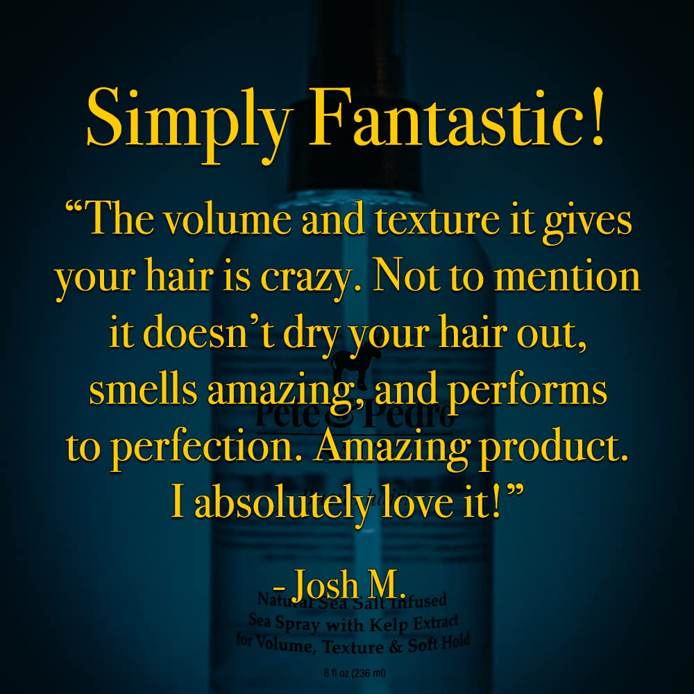 Pete & Pedro SALT - Natural Sea Salt Spray for Hair Men & Women, Adds Instant Volume, Texture, Thickness, & Light Hold | Texturizing & Thickening