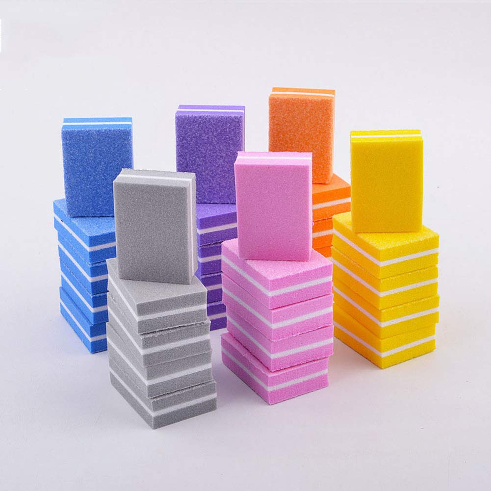 60Pcs Professional Nail Buffer Block Mini Toe Nail and Finger Nail Sanding Blocks Smoother Buffer File for Nail Polish UV Gel Manicure Salon Nail Art