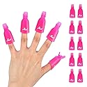 (10 Pcs Pink) Plastic Acrylic Nail Art Soak Off Cap Clip UV Gel Polish Remover Wrap Tool Gel Nail Polish Remover Clips for Fingernail Removal Soak Off