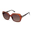 Kenneth Cole New York Women's KC5748F Square Sunglasses, Shiny Dark Brown/Gradient Brown, 57/17/135