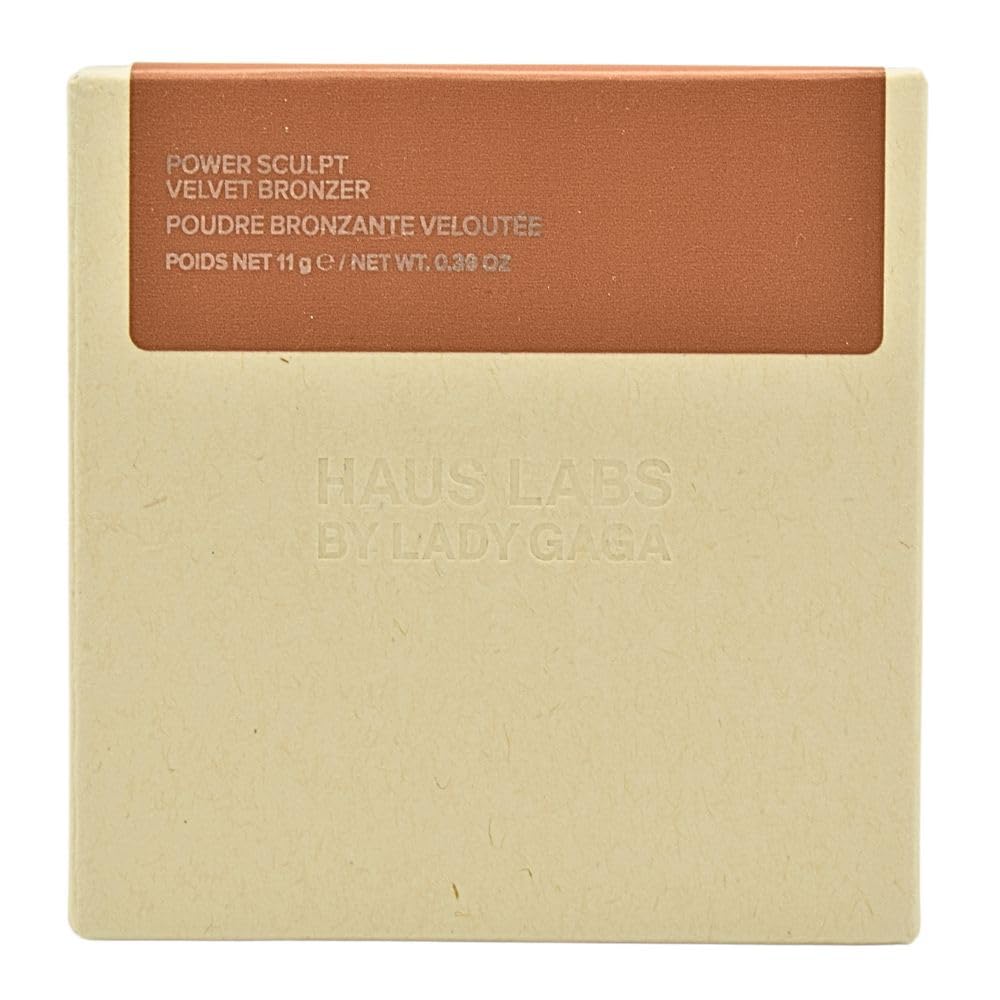 Haus Labs Power Sculpt Velvet Bronzer - Terra Sol Light Medium, Golden Peach Undertones, Natural Finish, Clean Talc-Free 12-Hour Powder Bronzer
