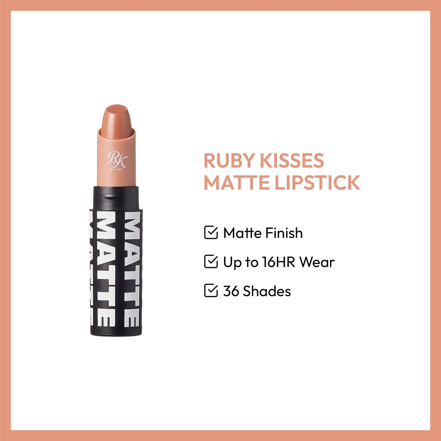 Kiss Ruby Kisses Matte Lipstick Brown Sugar (3ml)
